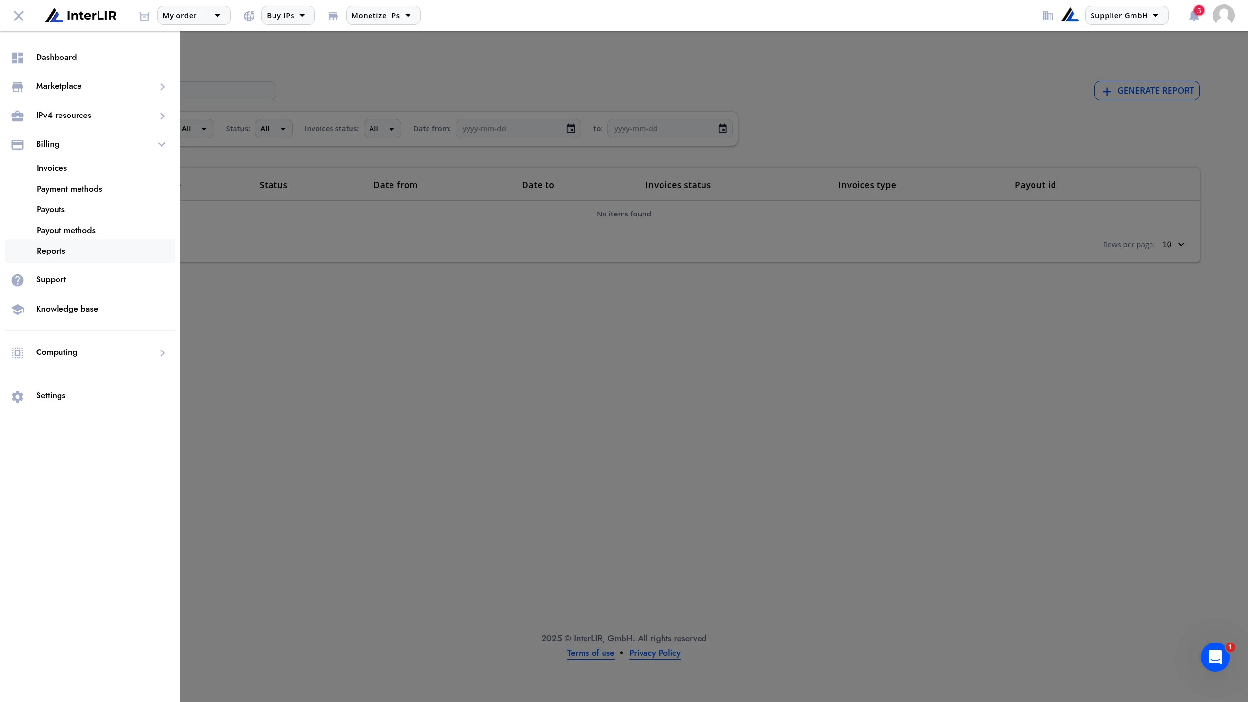 Reports Page