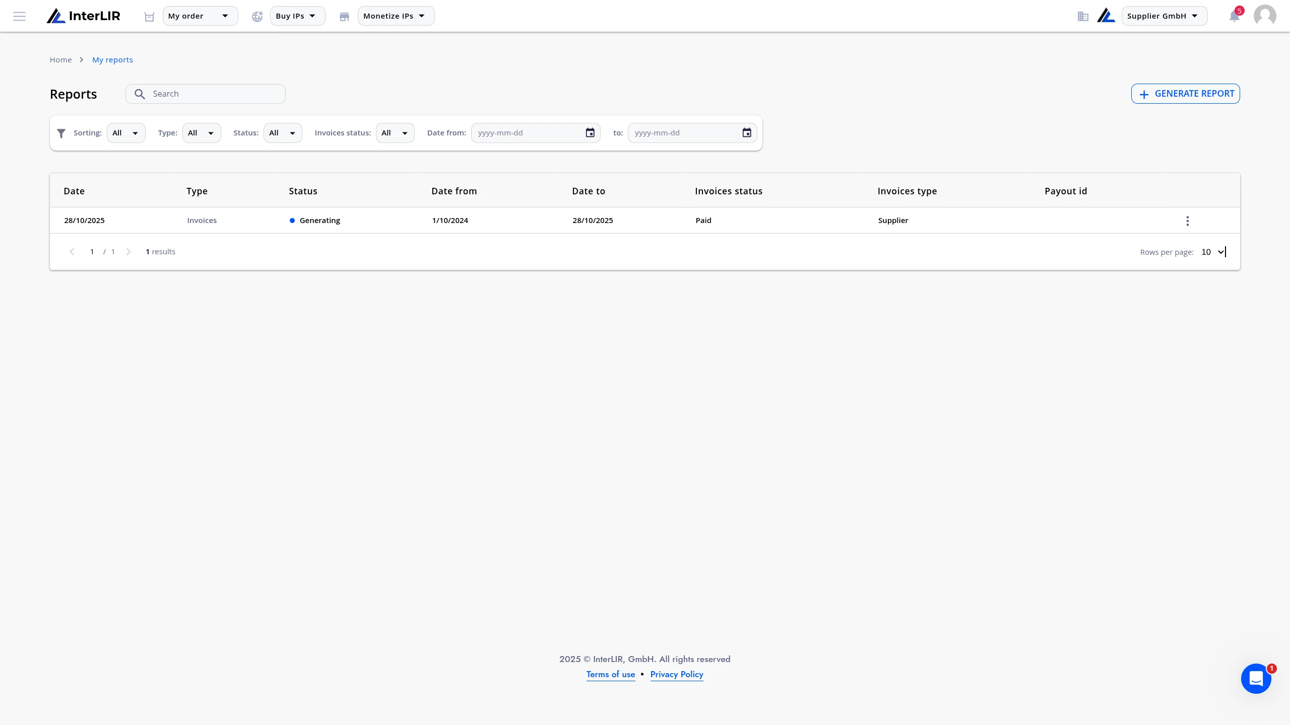 Generating Report