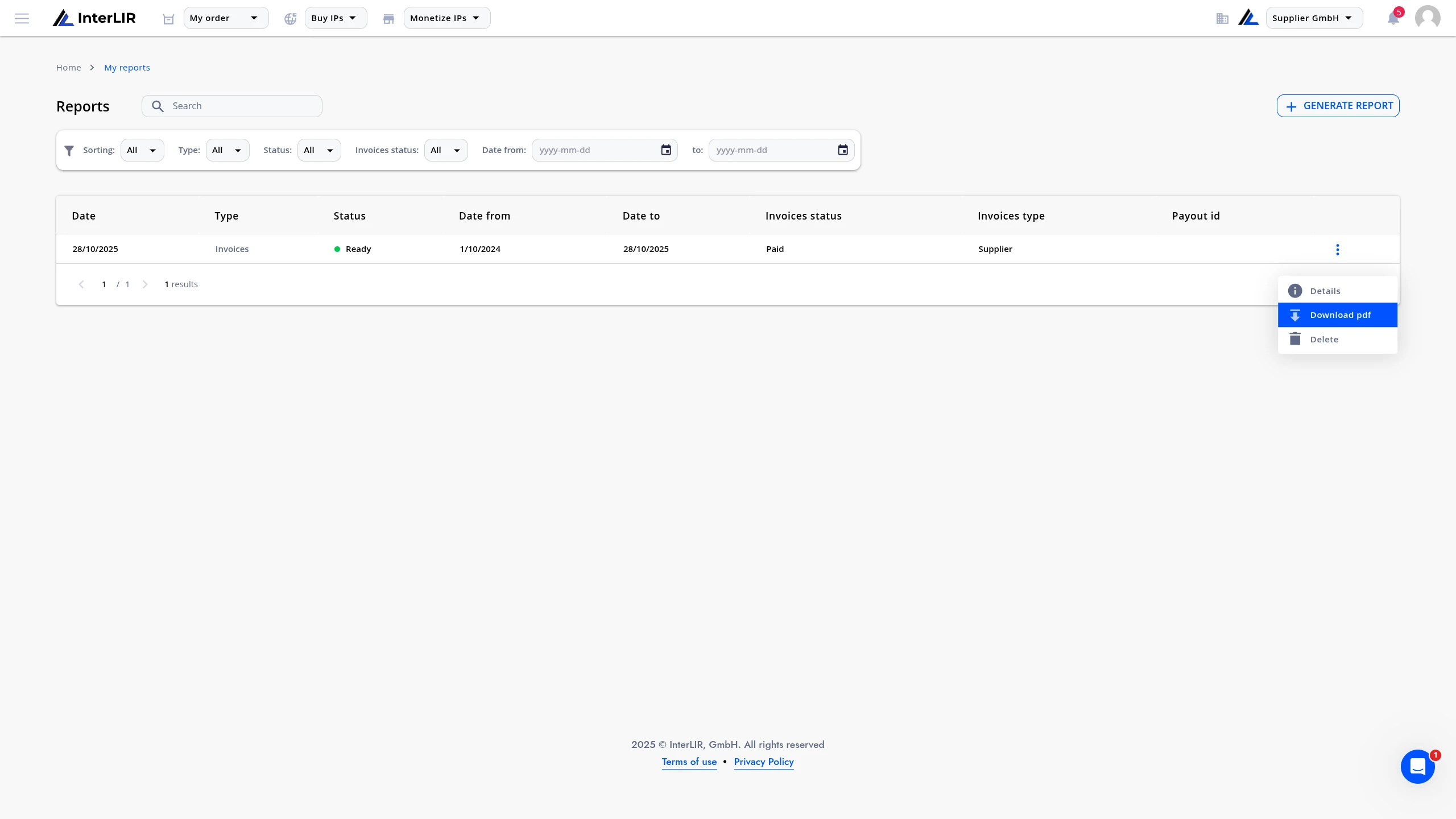 Report Refresh Example