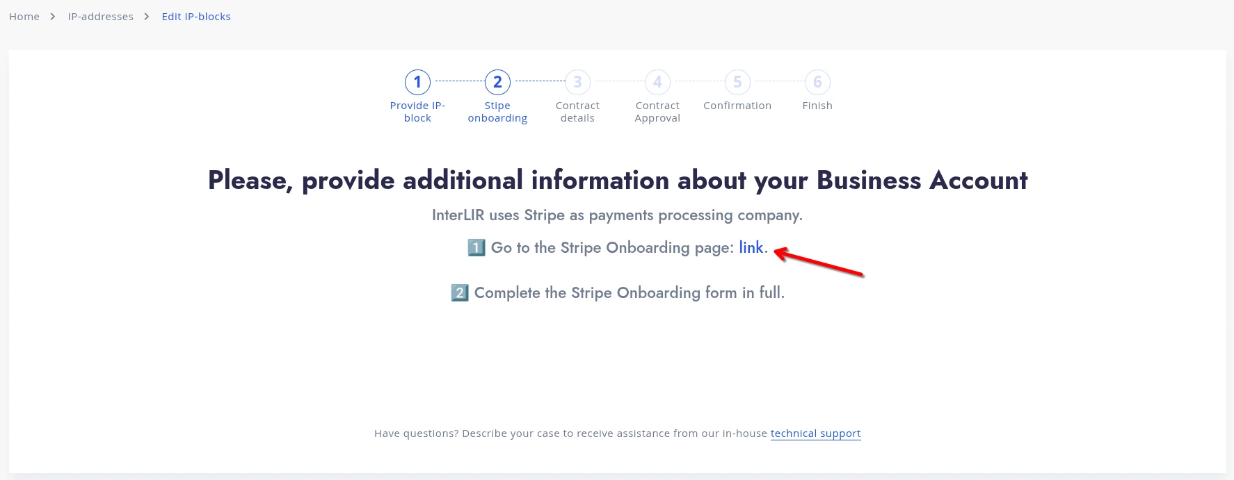Onboarding link