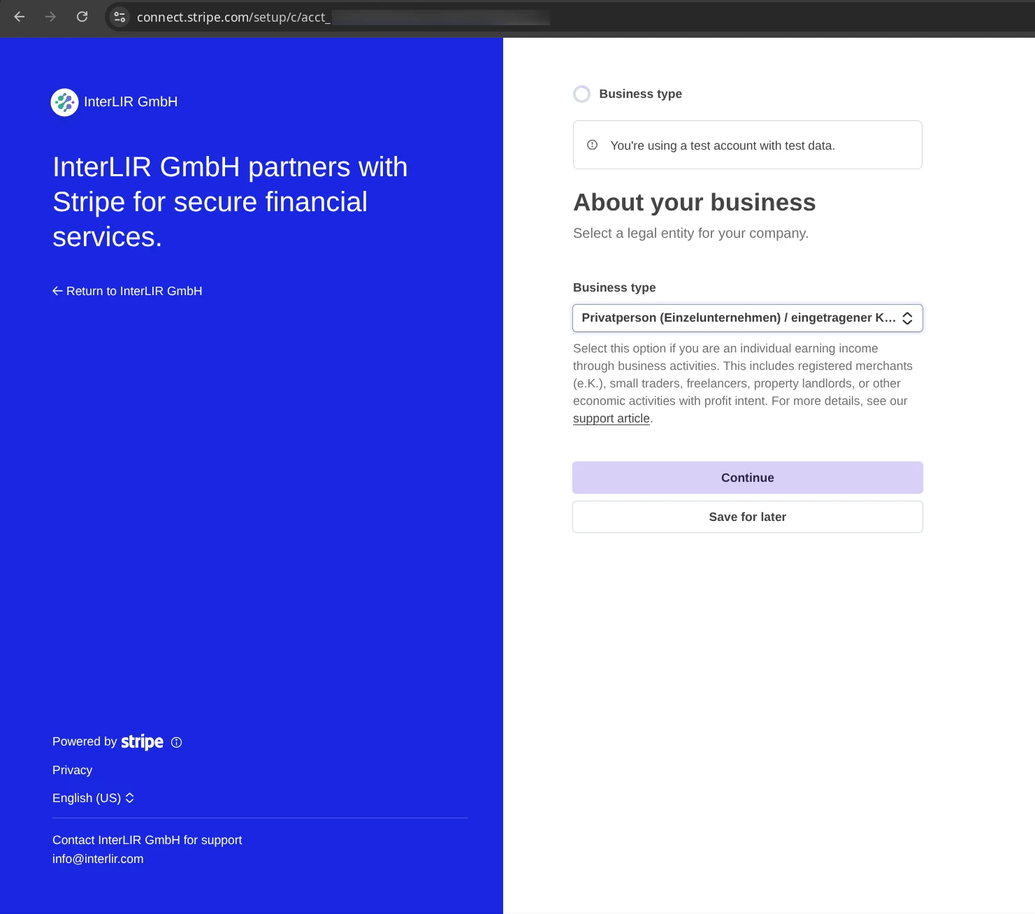 Stripe onboarding process
