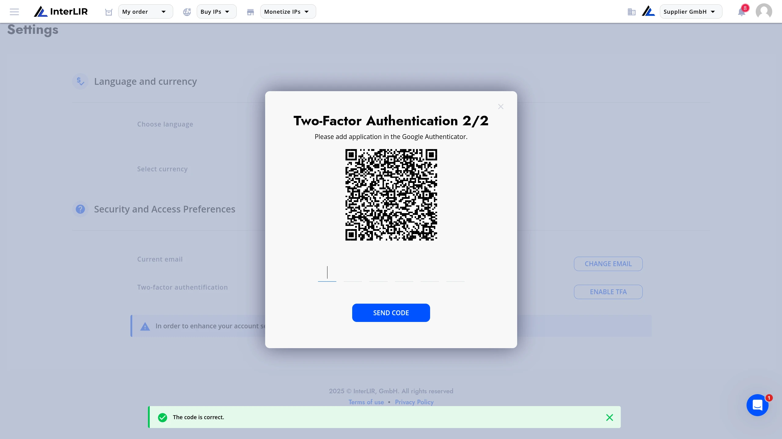 QR code step